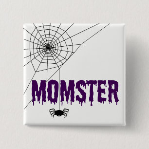 Badge Carré 5 Cm Momster Purple Driple Police Spider Web