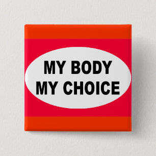 Badge Carré 5 Cm Mon corps mon choix
