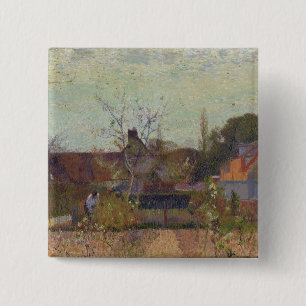 Badge Carré 5 Cm Mon jardin au printemps