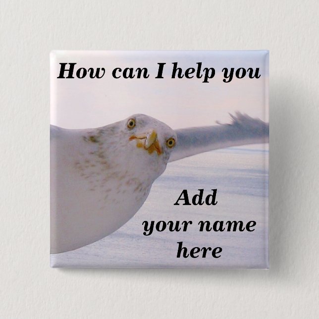 Badge Carré 5 Cm Mon nom est_ Button (Devant)