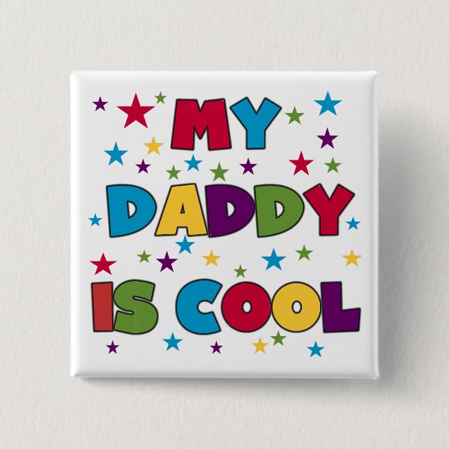 Badge Carré 5 Cm Mon papa est frais (Devant)