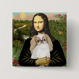 Badge Carré 5 Cm Mona Lisa - Chin Japonais (L1)