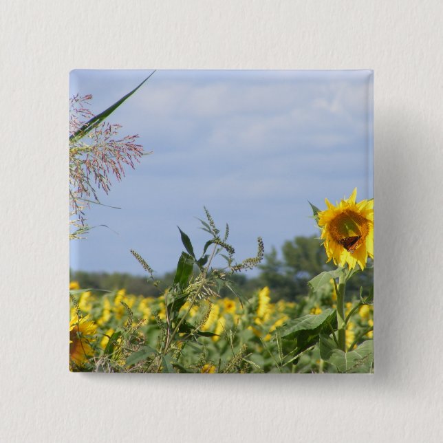 Badge Carré 5 Cm Monarque de tournesol - personnaliser ! (Devant)