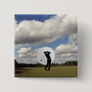 Badge Carré 5 Cm Monde de golf
