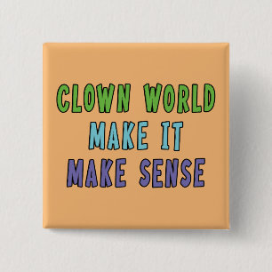 Badge Carré 5 Cm Monde des clowns