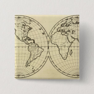 Badge Carré 5 Cm Mondial contour double hémisphère