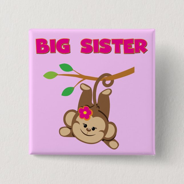 Badge Carré 5 Cm Monkey Big Sister (Devant)