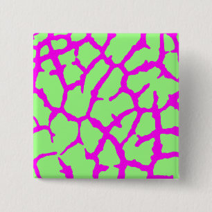 Badge Carré 5 Cm Monnaie d'impression Giraffe Fuchsia