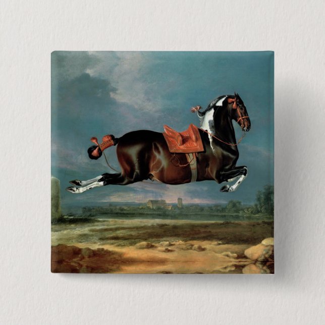 Badge Carré 5 Cm Monogramme d'élevage du Cheval Piebald "Cehero" (Devant)