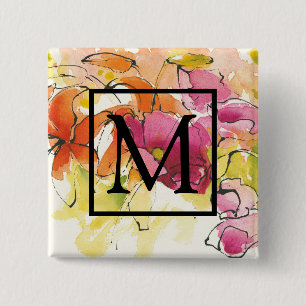 Badge Carré 5 Cm Monogramme mi-juillet