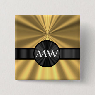 Badge Carré 5 Cm Monogramme or et noir