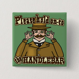 Badge Carré 5 Cm Monsieur de moustache de guidon