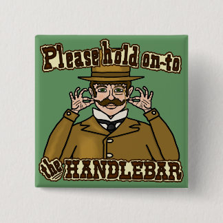 Badge Carré 5 Cm Monsieur de moustache de guidon