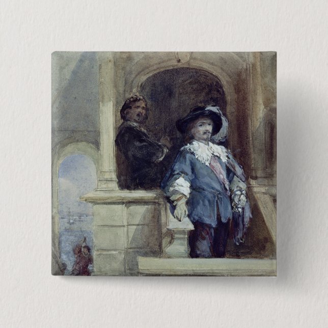 Badge Carré 5 Cm Monsieur Thomas Wentworth et John (Devant)