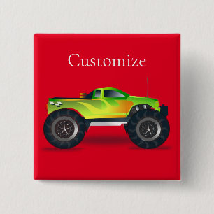 Badge Carré 5 Cm Monster Truck Thunder_Cove