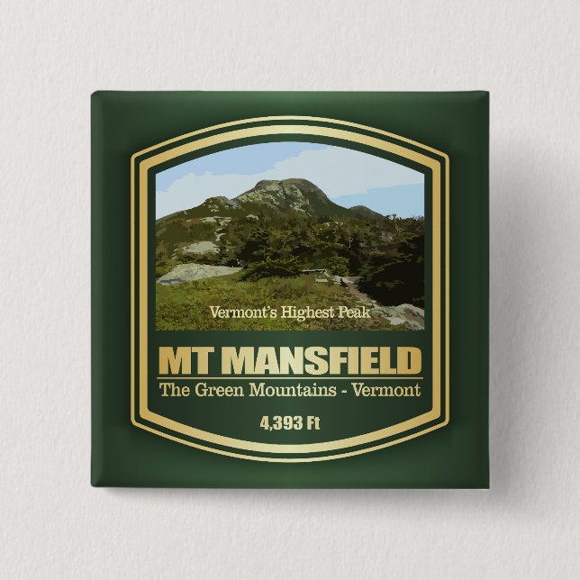 Badge Carré 5 Cm Mont Mansfield (PF) (Devant)