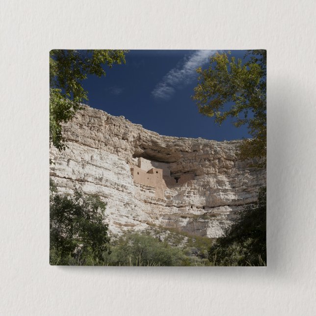 Badge Carré 5 Cm Montezuma Castle National Monument, Arizona 2 (Devant)