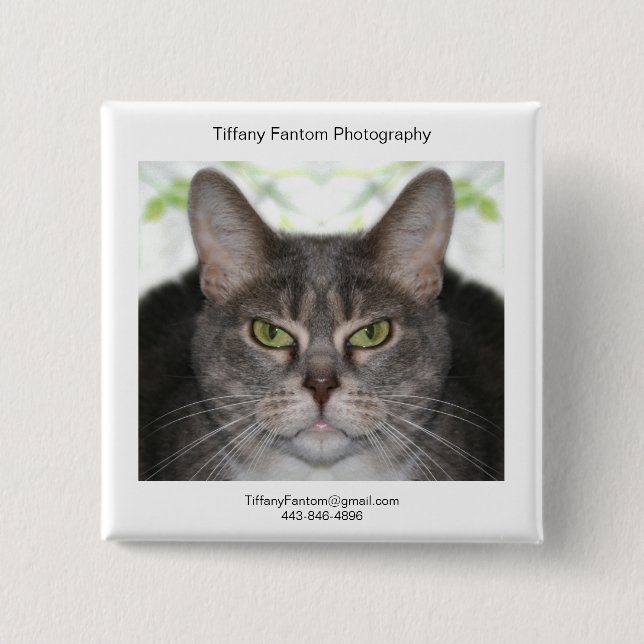 Badge Carré 5 Cm Morceau de promo de chat (Devant)