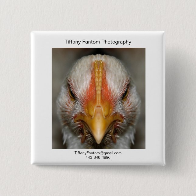 Badge Carré 5 Cm Morceau de promo de poulet (Devant)