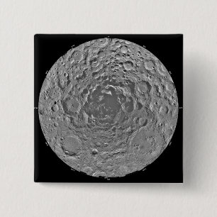 Badge Carré 5 Cm Mosaïque lunaire de la région polaire du sud du