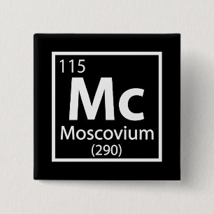 Badge Carré 5 Cm Moscovium - Tableau périodique de la science russe
