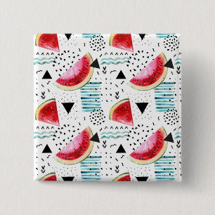 Badge Carré 5 Cm Motif abstrait de pastèque