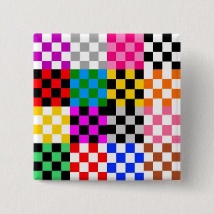 Badge Carré 5 Cm Motif de conception de patchwork coloré à carreaux