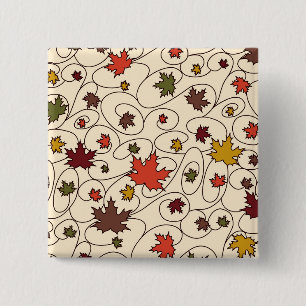 Badge Carré 5 Cm Motif de la feuille d'érable à boudin