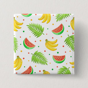 Badge Carré 5 Cm Motif de point de polka de fruit tropical