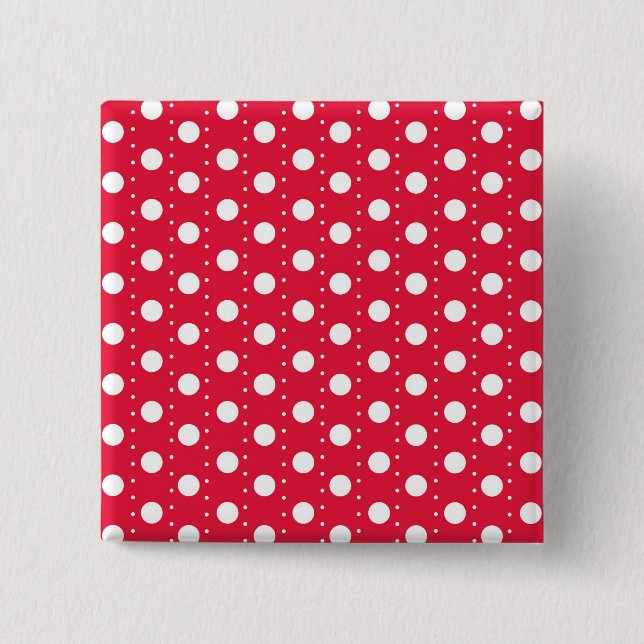 Badge Carré 5 Cm Motif de point rouge de polka (Devant)