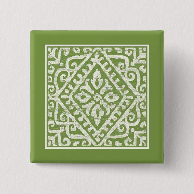Badge Carré 5 Cm Motif de vert d'Amadora (Devant)