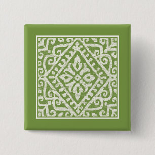 Badge Carré 5 Cm Motif de vert d'Amadora