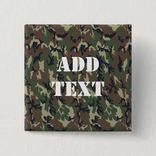 Badge Carré 5 Cm Motif du camouflage vert militaire (Devant)