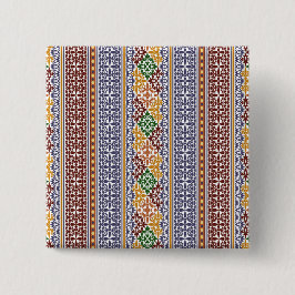 Badge Carré 5 Cm motif ethnique élégant  