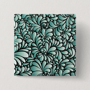 Badge Carré 5 Cm Motif Fleur désirable en Minty Green
