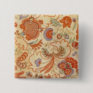 Badge Carré 5 Cm Motif floral antique paisley chintz