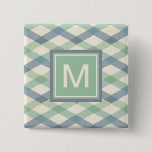 Badge Carré 5 Cm Motif géométrique en pastel du monogramme
