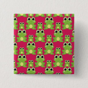 Badge Carré 5 Cm Motif mignon de grenouilles