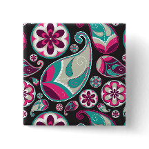 Motif Paisley Rose et Sarcelle