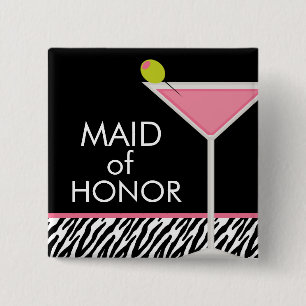 Badge Carré 5 Cm Motif rose de Martini et de zèbre
