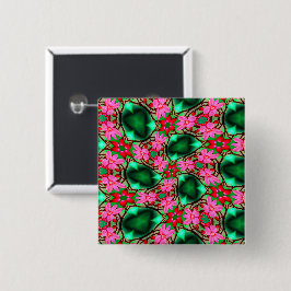 Badge Carré 5 Cm Motif Rose du désert