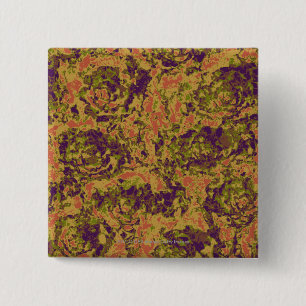 Badge Carré 5 Cm Motif vibrant de camouflage de fleur