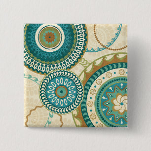 Badge Carré 5 Cm Motifs circulaires
