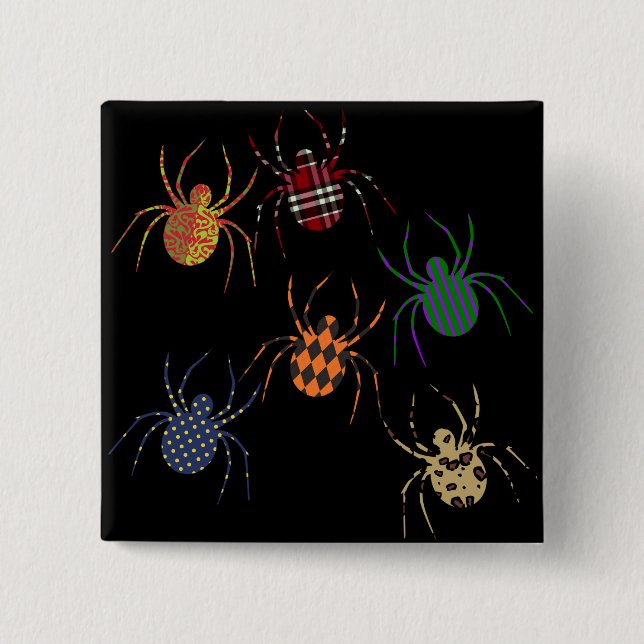Badge Carré 5 Cm Motifs de N d'araignées ' (Devant)