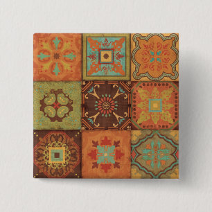 Badge Carré 5 Cm Motifs indiens