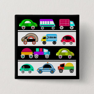 Badge Carré 5 Cm Motifs pour enfants