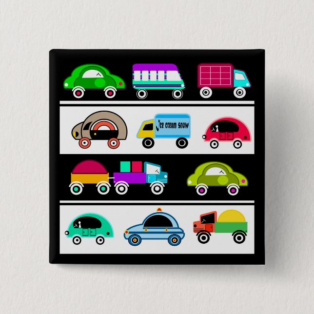 Badge Carré 5 Cm Motifs pour enfants (Devant)