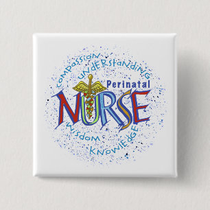 Badge Carré 5 Cm Moto de l'infirmière périnatale