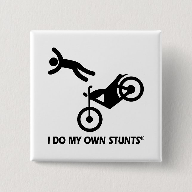 Badge Carré 5 Cm Moto mes propres cascades (Devant)