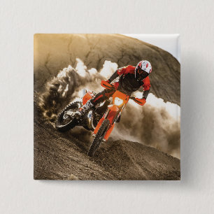 Badge Carré 5 Cm Motocross Rider
